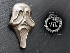 KNB Scream Pendant ⛧ VIL ⛧ in Polished Bronzed-Silver Steel: Small