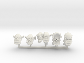 Orc Heads 1 in White Natural Versatile Plastic