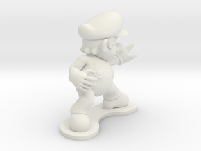 Mario Figurine in White Natural Versatile Plastic
