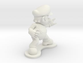 Mario Figurine in White Natural Versatile Plastic