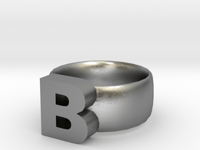 B Ring in Natural Silver