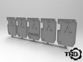 Lambda Primaris Boarding Shield X5 in Tan Fine Detail Plastic