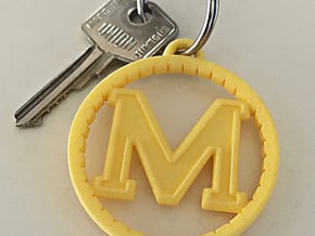 Morris 'M' keyring in Yellow Processed Versatile Plastic