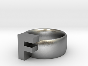 F Ring in Natural Silver