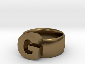 G Ring in Polished Bronze