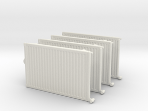 Wall Radiator Heater (x4) 1/56 in White Natural Versatile Plastic