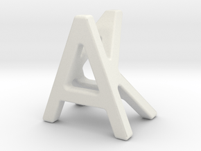 AK KA - Two way letter pendant in White Natural Versatile Plastic