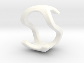 Two way letter pendant - OS SO in White Processed Versatile Plastic