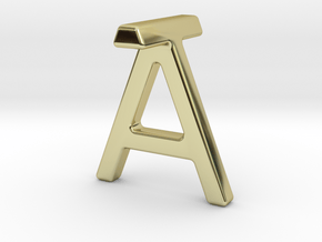 AT TA - Two way letter pendant in 18k Gold Plated Brass