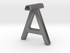 AT TA - Two way letter pendant in Polished Nickel Steel
