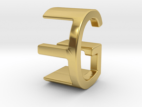 Two way letter pendant - EG GE in Polished Brass