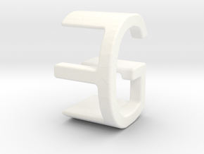 Two way letter pendant - EG GE in White Processed Versatile Plastic