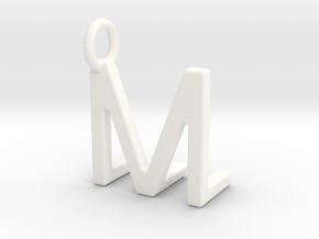 Two way letter pendant - LM ML in White Processed Versatile Plastic