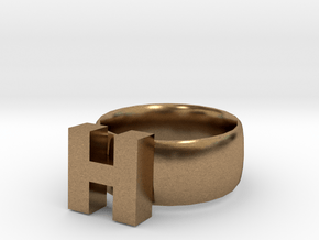 H Ring in Natural Brass