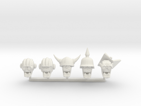 Orc Heads 4 in White Natural Versatile Plastic
