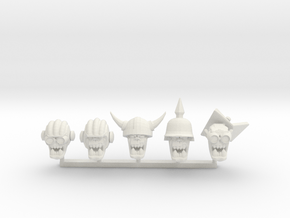 Orc Heads 4 in White Premium Versatile Plastic