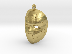 Jason Mask Pendant Shapeways (Small) in Natural Brass