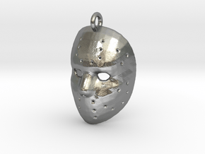 Jason Mask Pendant Shapeways (Small) in Natural Silver