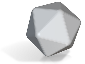 Icosahedron - Rounded 2mm in Tan Fine Detail Plastic