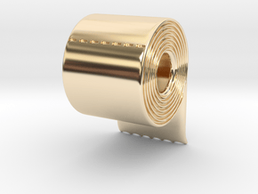 Toilet paper pendant in 14K Yellow Gold