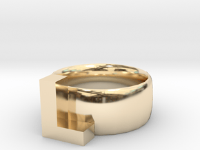 L Ring in 14K Yellow Gold