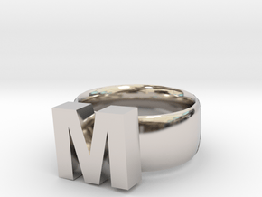M Ring in Platinum