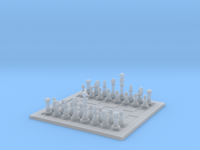 1:20 Scale Chess Board with Pieces in Smooth Fine Detail Plastic