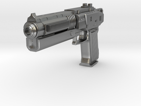 Scifi Pistol 1 in Natural Silver: Small