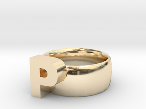 P Ring in 14K Yellow Gold