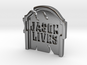 Jason Lives TOMBSTONE Pendant ⛧ VIL ⛧ in Polished Silver: Small