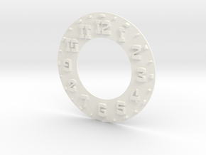 Hudson Clock Numbers - Raised - Full Thin in White Processed Versatile Plastic