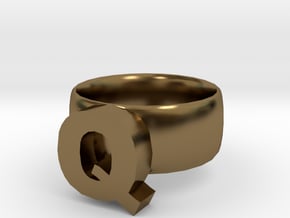 Q Ring in Polished Bronze