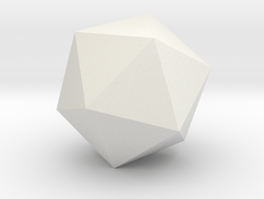 Icosahedron 10mm in White Natural Versatile Plastic