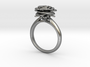 Rose Ring (Size US 8) in Natural Silver