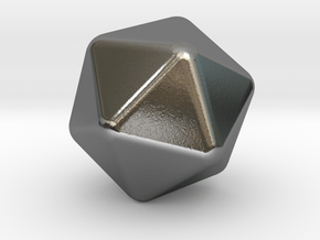 Icosahedron Rounded V2 - 10mm in Polished Silver
