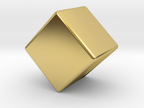Cube Rounded V1 - 10mm in Polished Brass