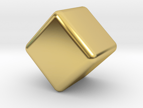 Cube Rounded V2 - 10mm in Polished Brass