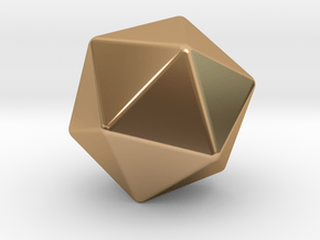 Icosahedron Rounded V1 - 10mm in Polished Bronze