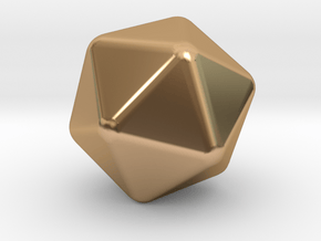 Icosahedron Rounded V2 - 10mm in Polished Bronze