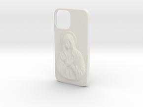 IPhone 12 Holy Mary Case in White Premium Versatile Plastic
