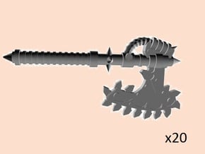 28mm Chain axe evil astro warrior in Tan Fine Detail Plastic