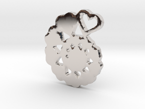 Heart Swirl Fractal Pendant in Platinum