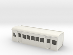 009 Darjeeling railway style brake coach in White Natural Versatile Plastic