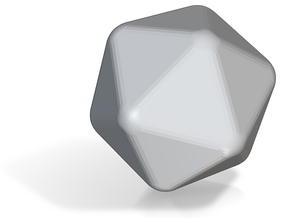 Icosahedron 1 inch - Rounded 2mm in Tan Fine Detail Plastic