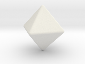 Octahedron 1 inch - Rounded 1mm in White Natural Versatile Plastic