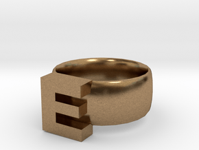 E Ring in Natural Brass