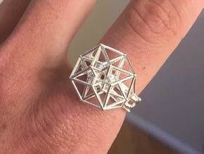 Tesseract Ring size 11.5 in Natural Silver