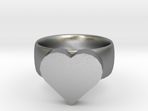 Heart Ring in Natural Silver