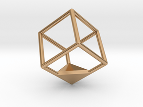 Cube Pendant in Polished Bronze