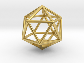 Icosahedron Pendant in Polished Brass
